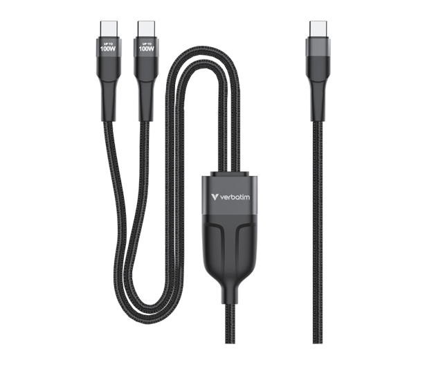 Verbatim Sync & Charge USB-C to Dual USB-C cable 100W 150 cm - 1607291 - zdjęcie 2